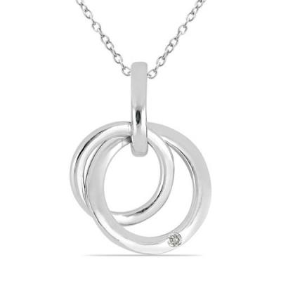 BUY STERLING SILVER REAL WHITE DIAMOND DOUBLE CUT GEMSTONE PENDANT